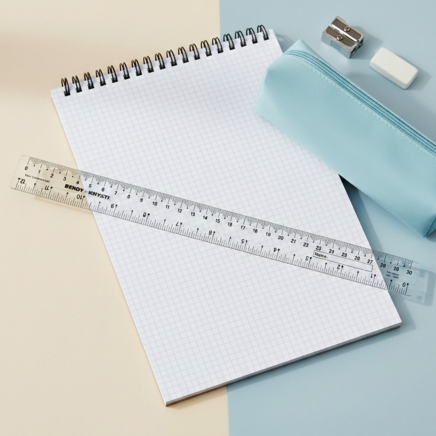 Flexible Transparent 30cm Bendy Ruler with Dual Scale Marking & Name Strip – Unbreakable Plastic (Pack of 5 Pieces)