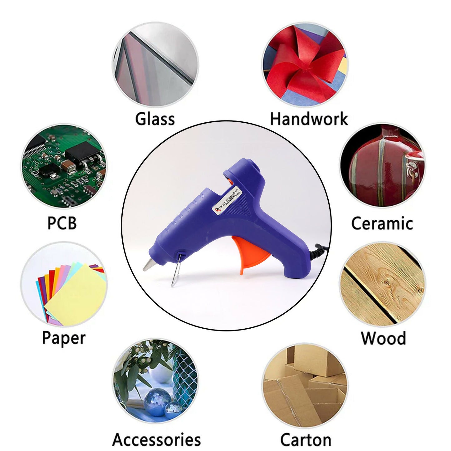 Electric 40W Fast Heating Hot Melt Glue Gun for DIY Crafts, Repairs, Paper, Plastic & Accessories