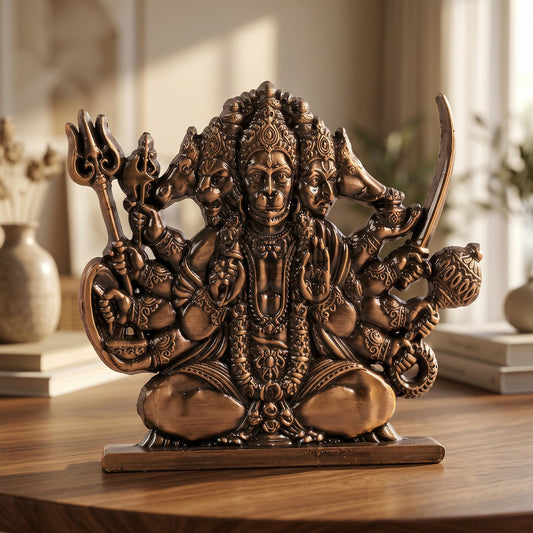 Brass Panchmukhi Hanuman Idol-02