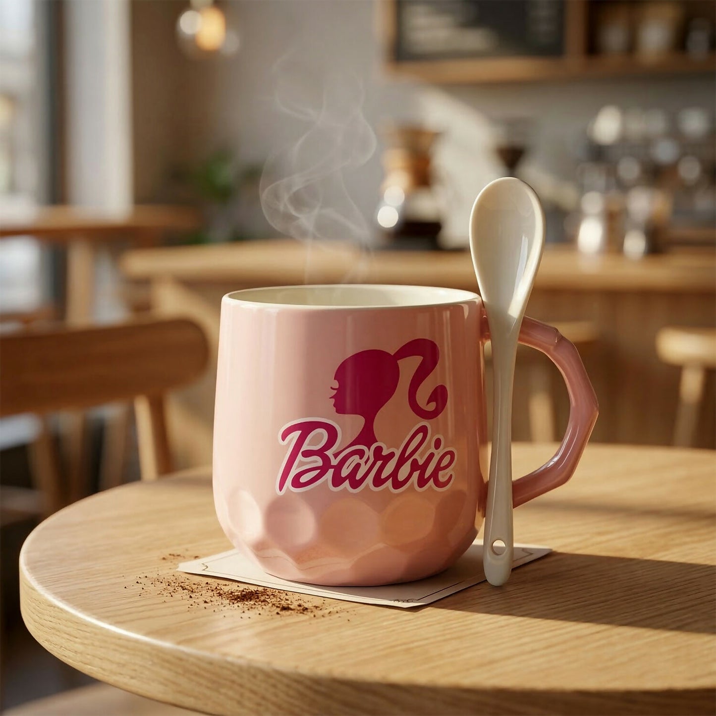 Stylish Couple Ceramic Coffee Mug Set with Spoon & Gift Box (Set of 2)