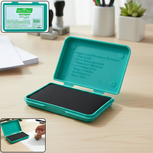 Premium Green Stamp Pad with High-Quality Ink & Microcellular Foam – (108 × 65 mm)