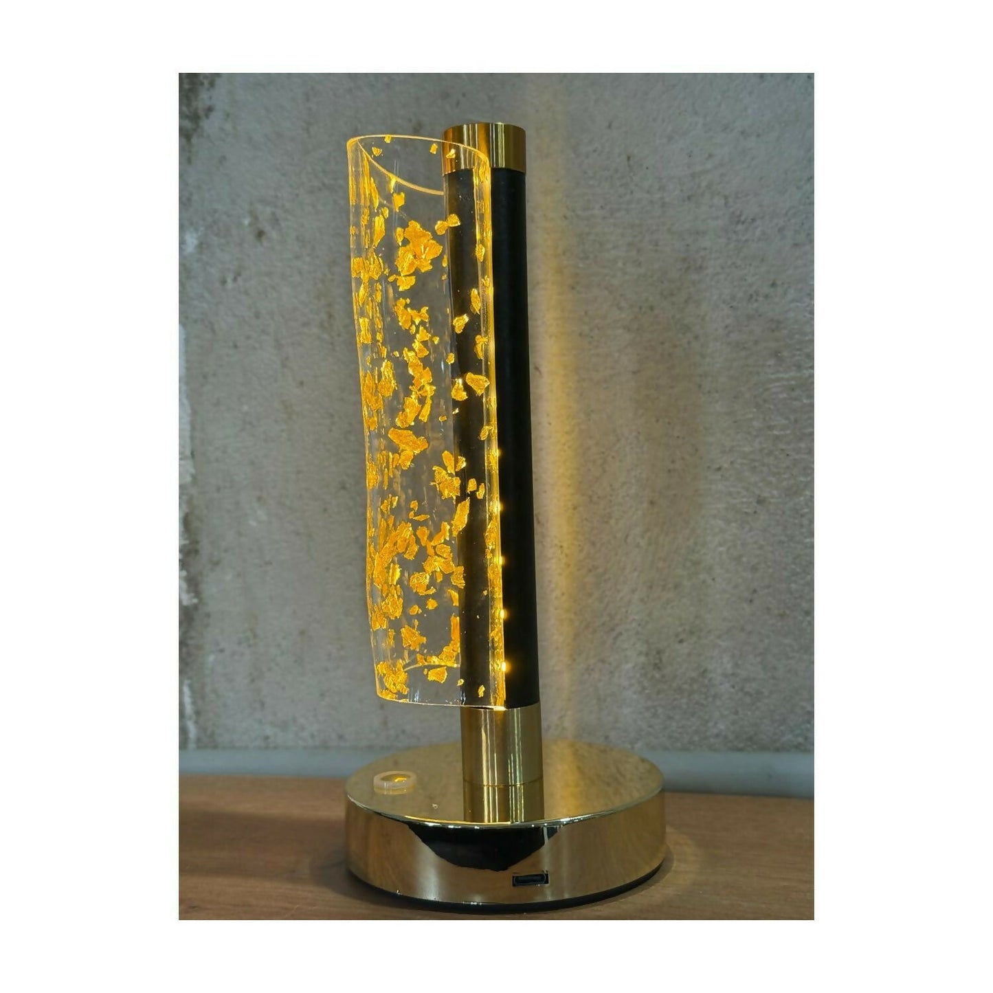 Premium Crystal Glow LED Touch Lamp for Home Décor | Golden Acrylic 3D Effect Night Lamp with Warm Ambient Light | Rechargeable Bedside Table Lamp for Bedroom, Living Room, Café & Gifting | Pack of 1