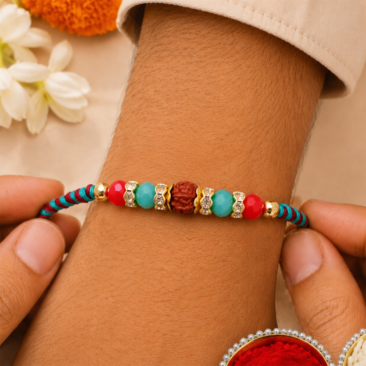 Multicolor Kids Charm Rakhi with Bright Beads and Cheerful Raksha Bandhan Beauty