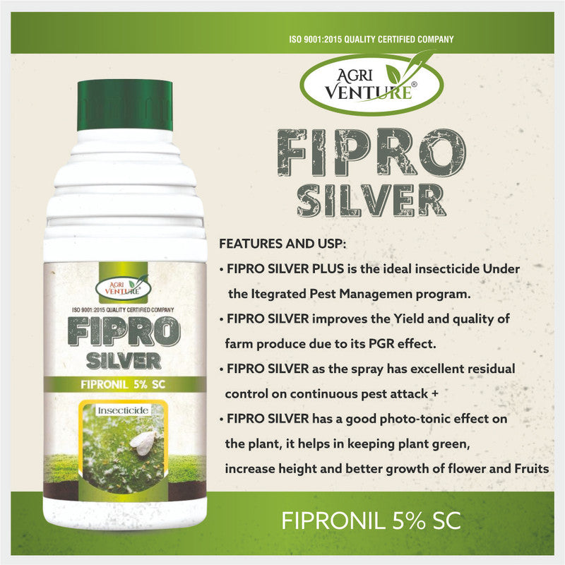 AgriVenture FIPRO SILVER ( Fipronil 5% SC ) Insecticide, Compatible with Insecticide and Fungicide