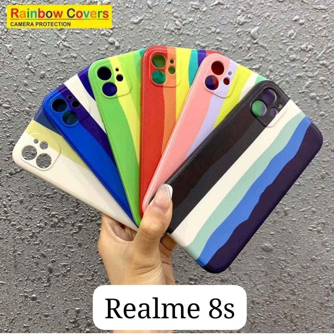 Realme के लिए रेनबो सॉफ्ट प्रिंट केस