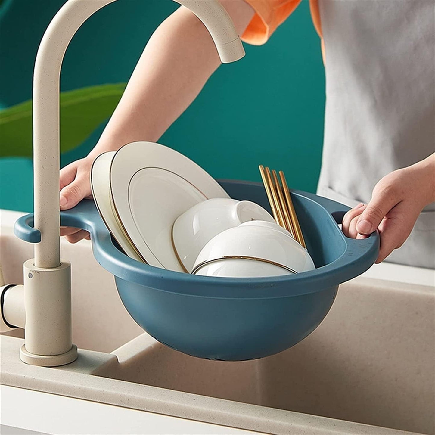 Kitchen Sink Drain Basket Strainer Colander for Fruits & Vegetable Washing (1 Pc)