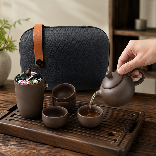 Portable Kung Fu Tea Set – Complete 6-Piece Travel Kit for Tea Lovers