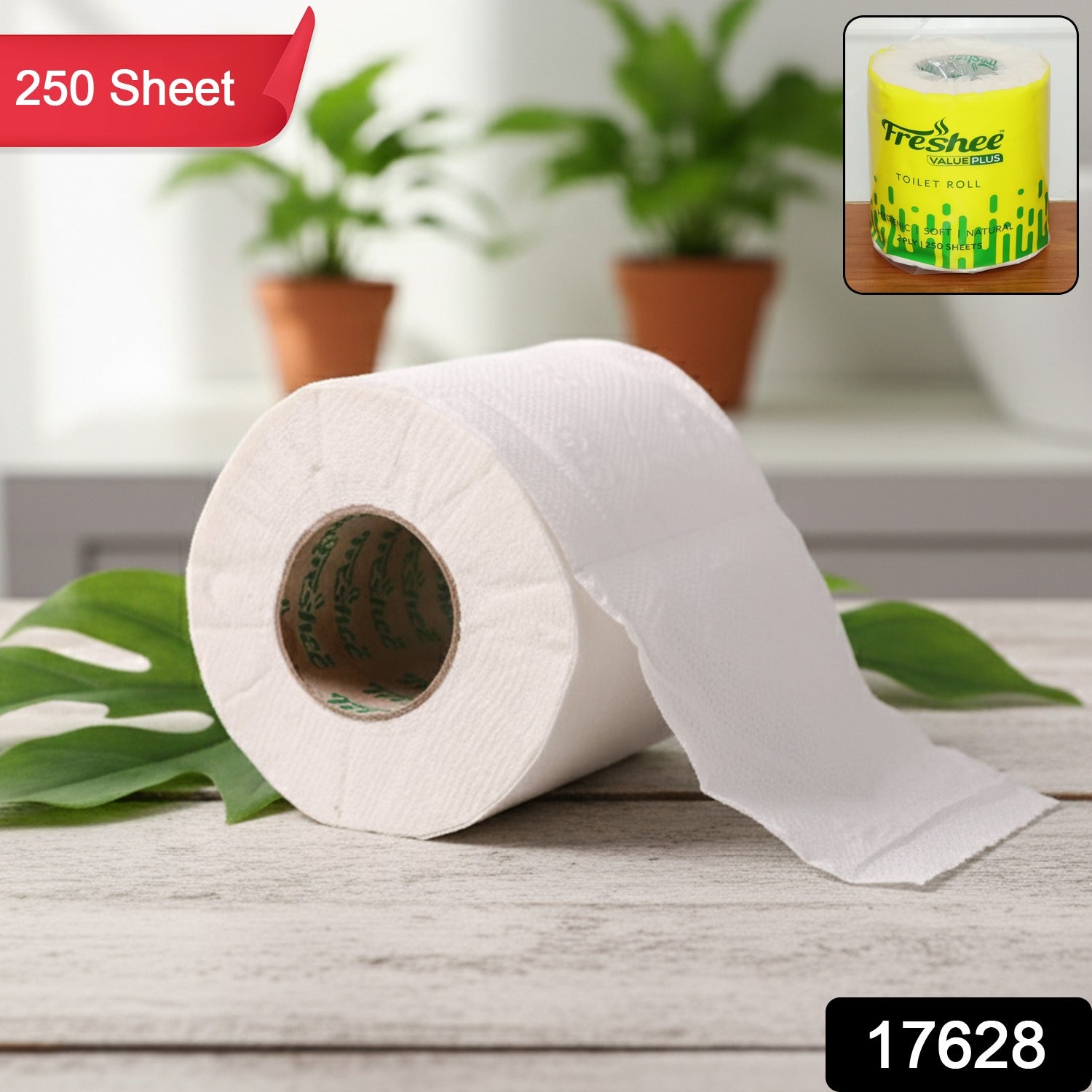 Freshee Ultra-Soft 2-Ply Toilet Roll — 250 Sheets Per Roll (10x10 Cm)