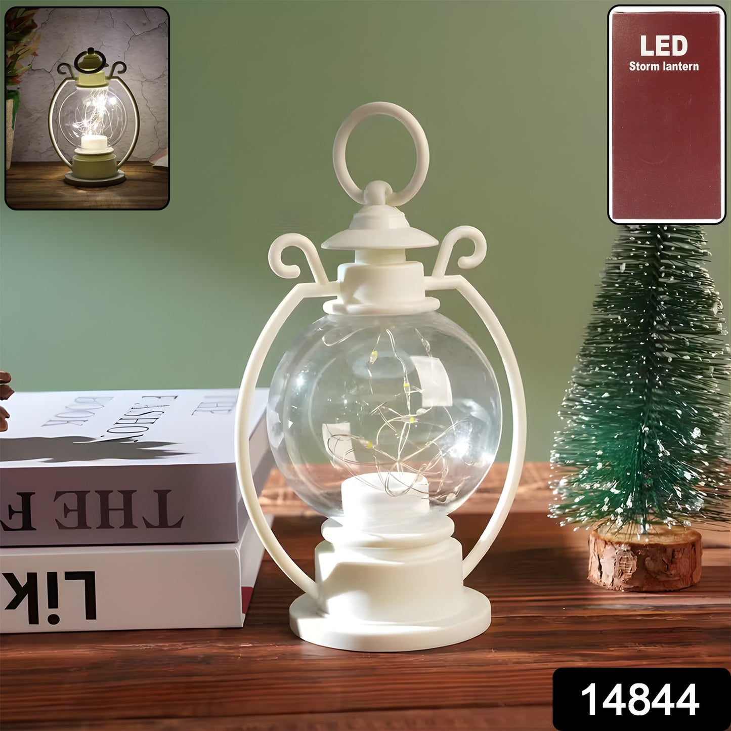 LED Decorative Storm Lantern Light (Battery Operated, Warm White Light)