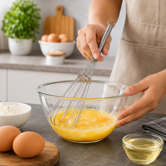 Stainless Steel Egg Beater Whisk – Manual Balloon Whisk for Baking