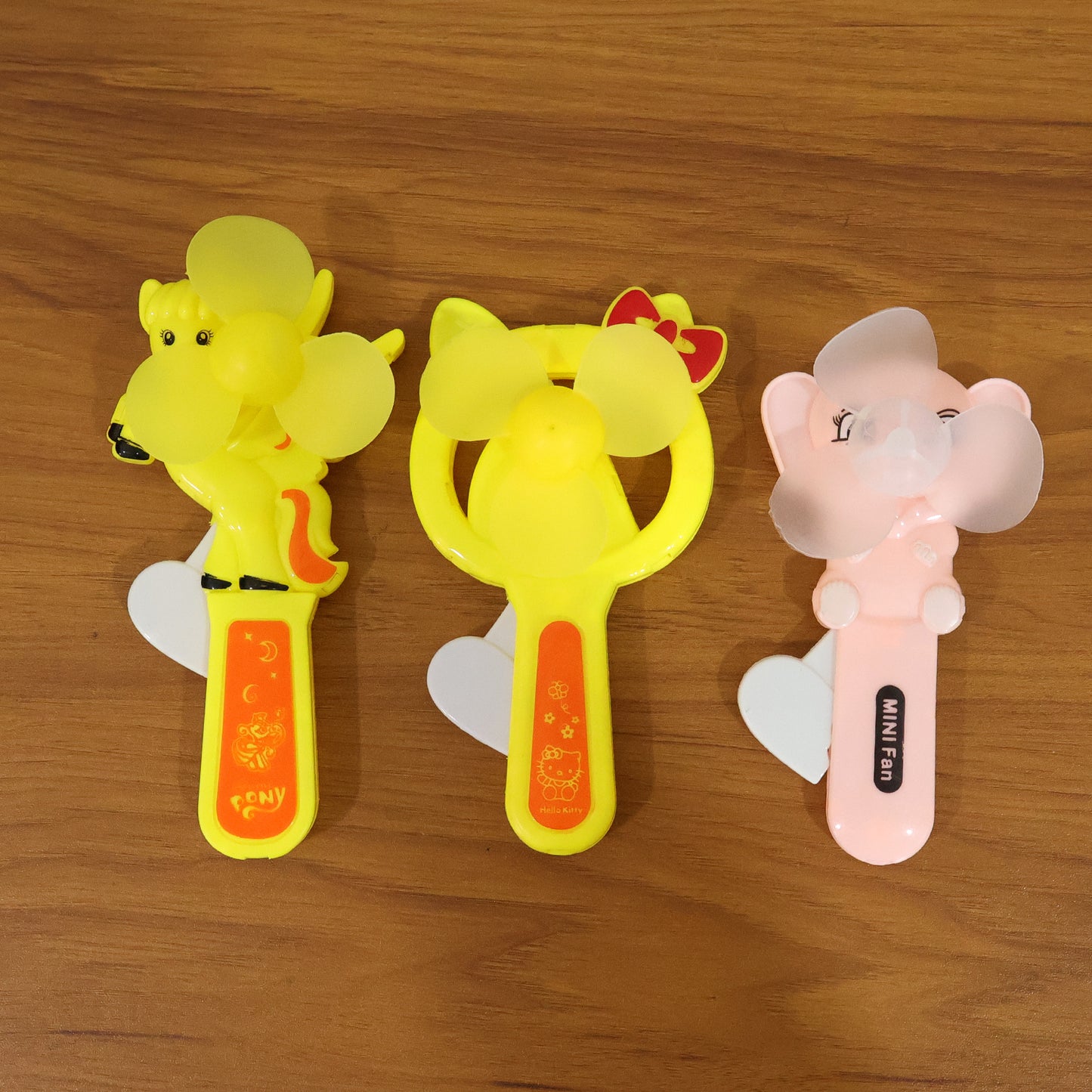 Hand Press Mini Portable Cartoon Fan Toy (1 PC, Mix Color & Design)