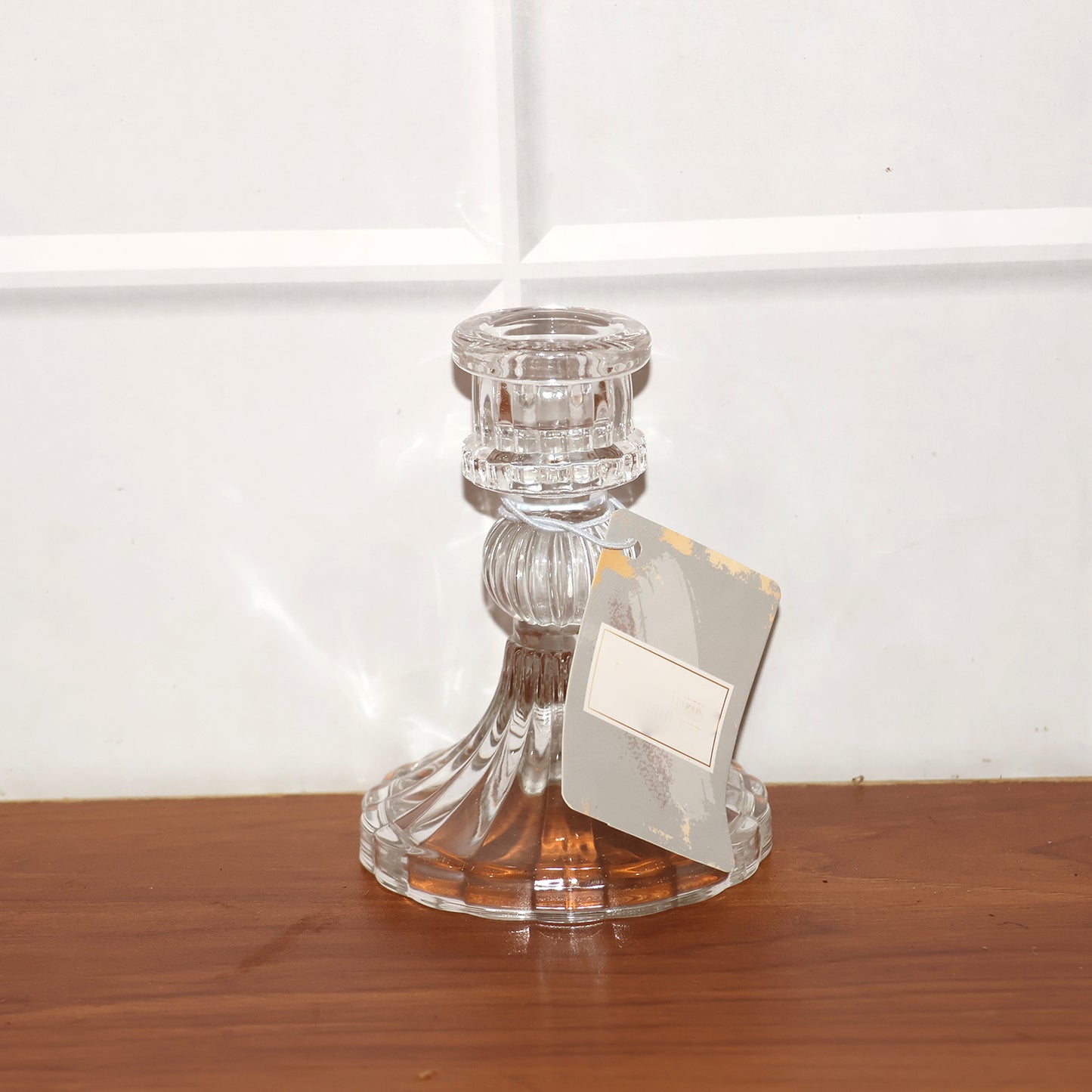 Elegant Crystal Glass Candle Holder Stand (1 Pc)
