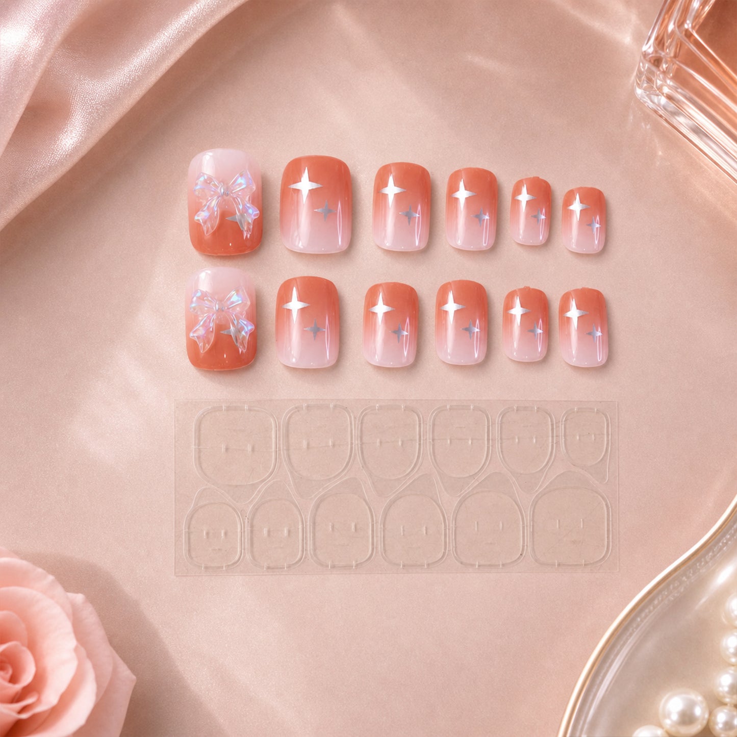 Artificial False Nail Set with Mix Design fake nails - (1 Set)