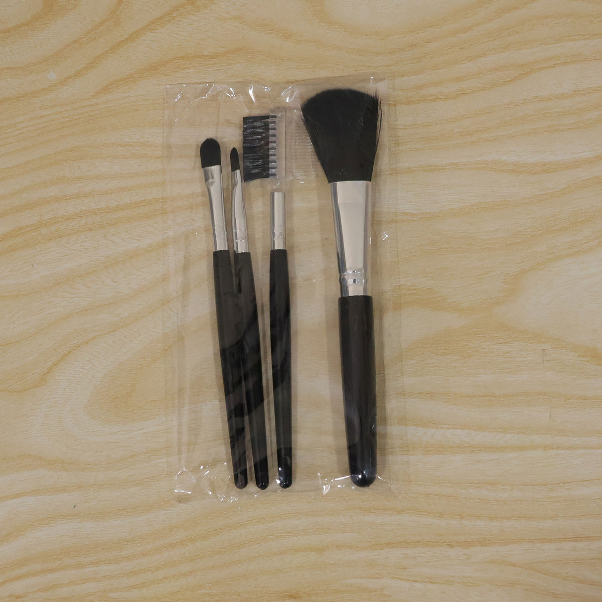 Mini Makeup Brush Set for Face Eye Brow and Lip Makeup with Compact Tools (4 Pc)
