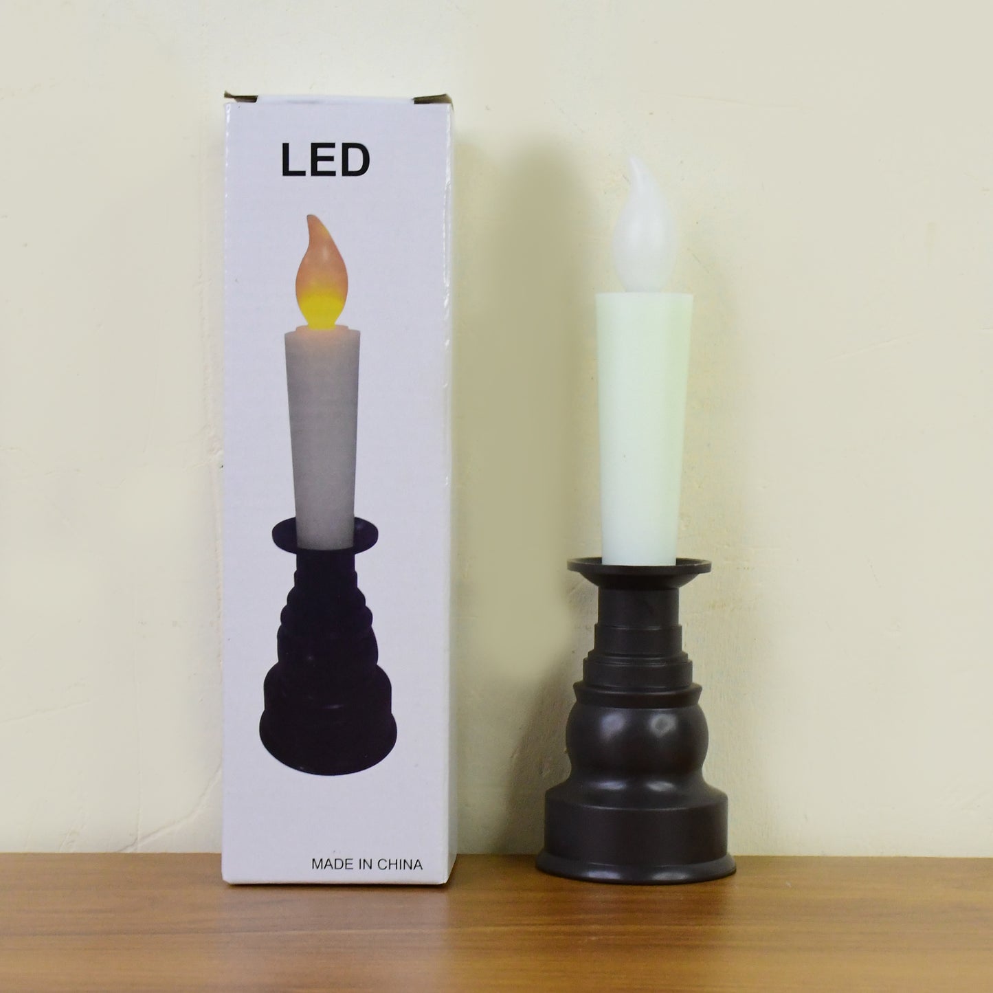 Premium LED Flameless Candle with Holder (1 Pc)