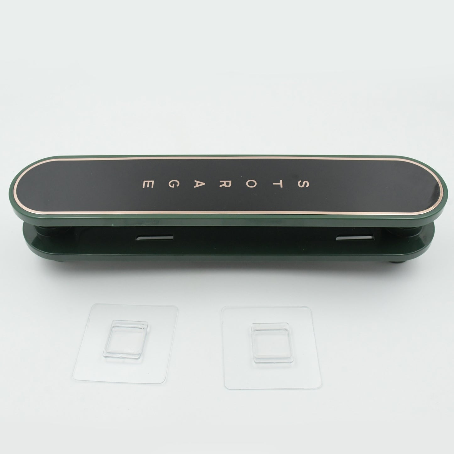 Wall-mounted hanger holder for organized clothes.