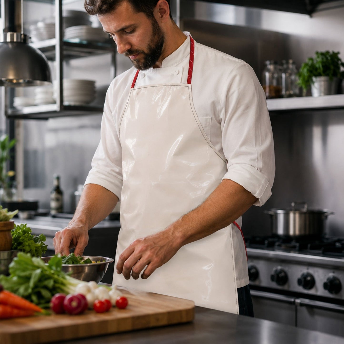Durable Premium Waterproof Kitchen Apron with Adjustable Neck Strap (1 Pc)