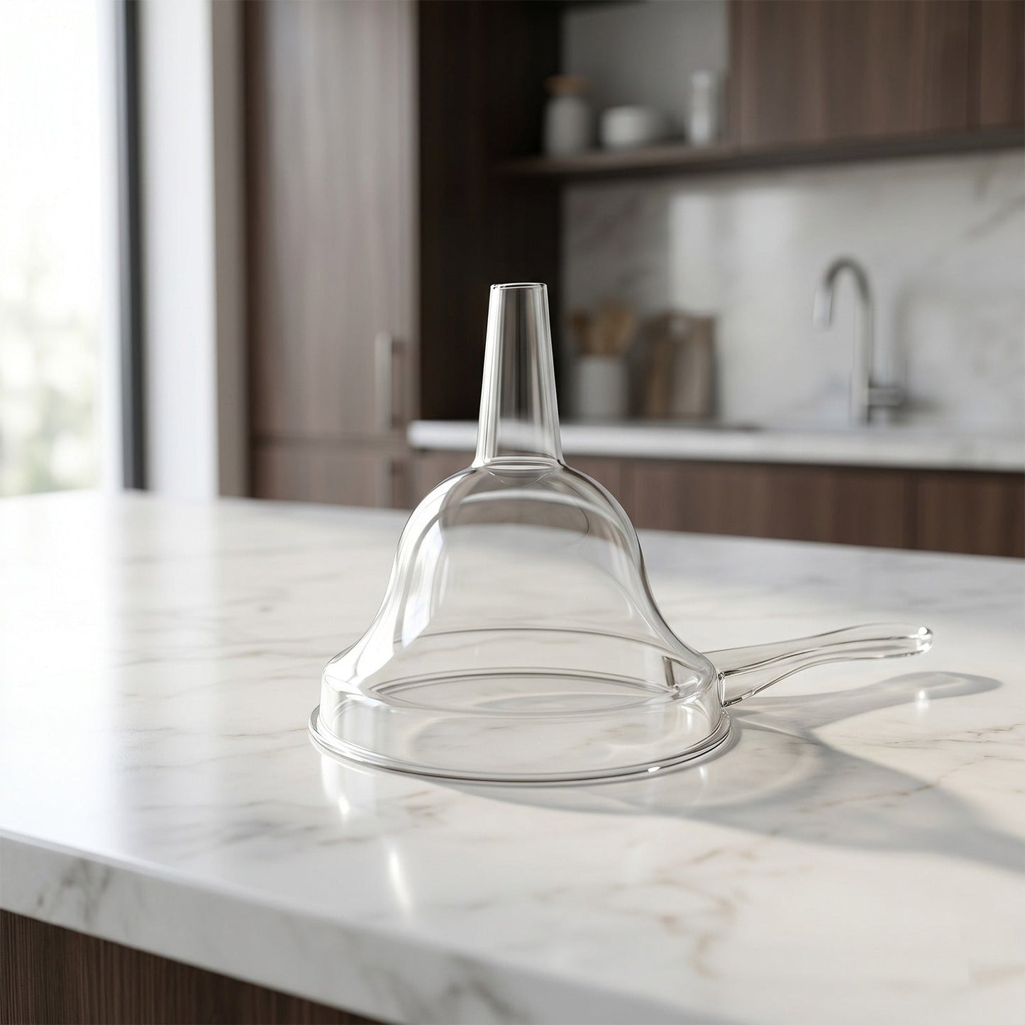 Transparent Spout Kitchen Funnel with Handle Wide Mouth Pouring Funnel (1 Pc)