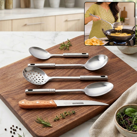 Stainless steel kitchenware tool set
