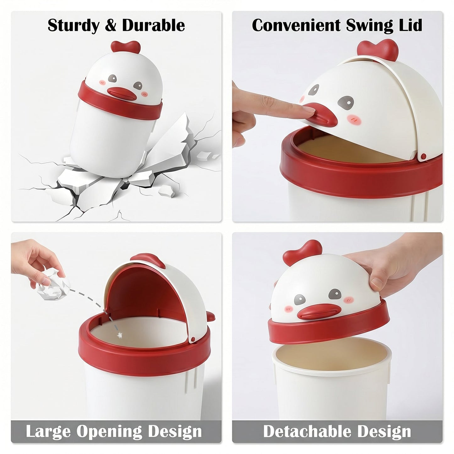 Mini trash can table use
