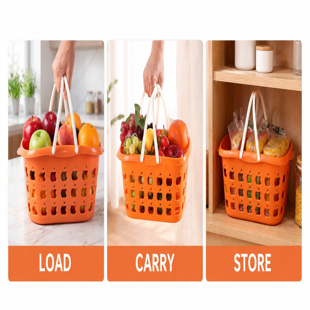 11383_multi_plastic_storage_basket_with_handle image 6