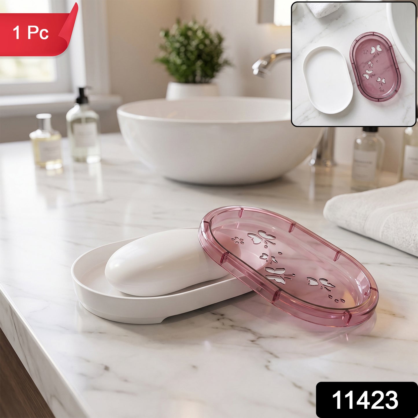 Travel plastic soap box with lid SKU 11423