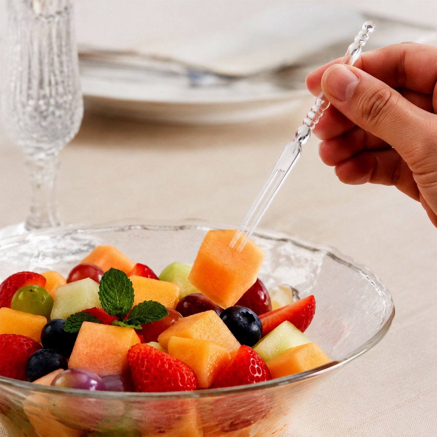 Mini fork dessert serving