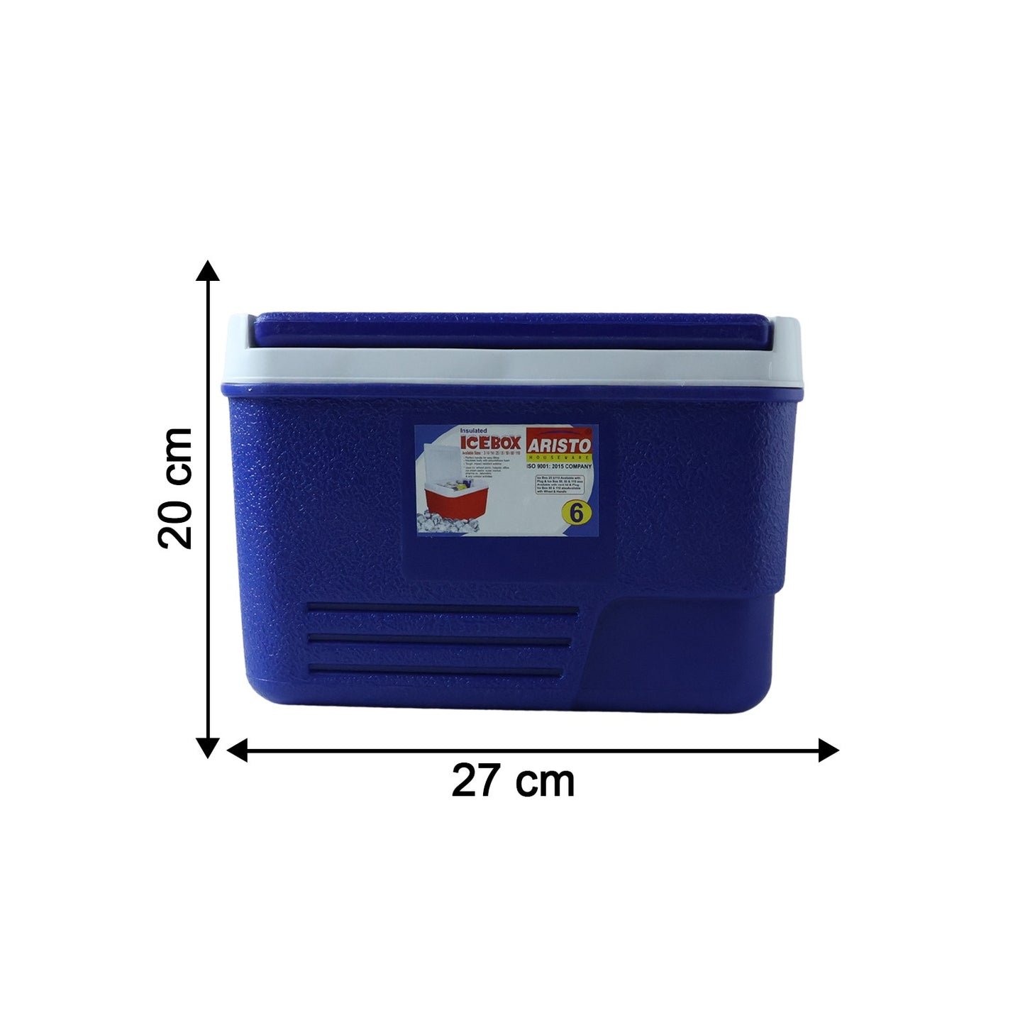 Portable insulated ice box compact size in blue