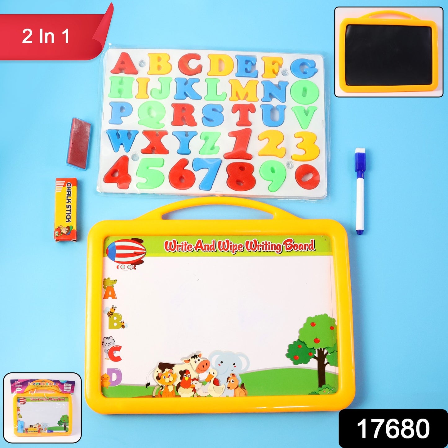 2-in-1 Kids Writing Board Set – Double-Sided Whiteboard & Blackboard