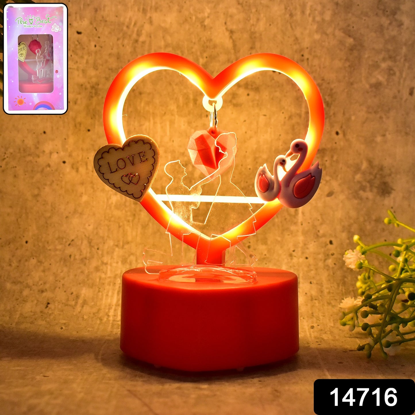 Heart-Shaped Decorative Love Showpiece (1 Pc)