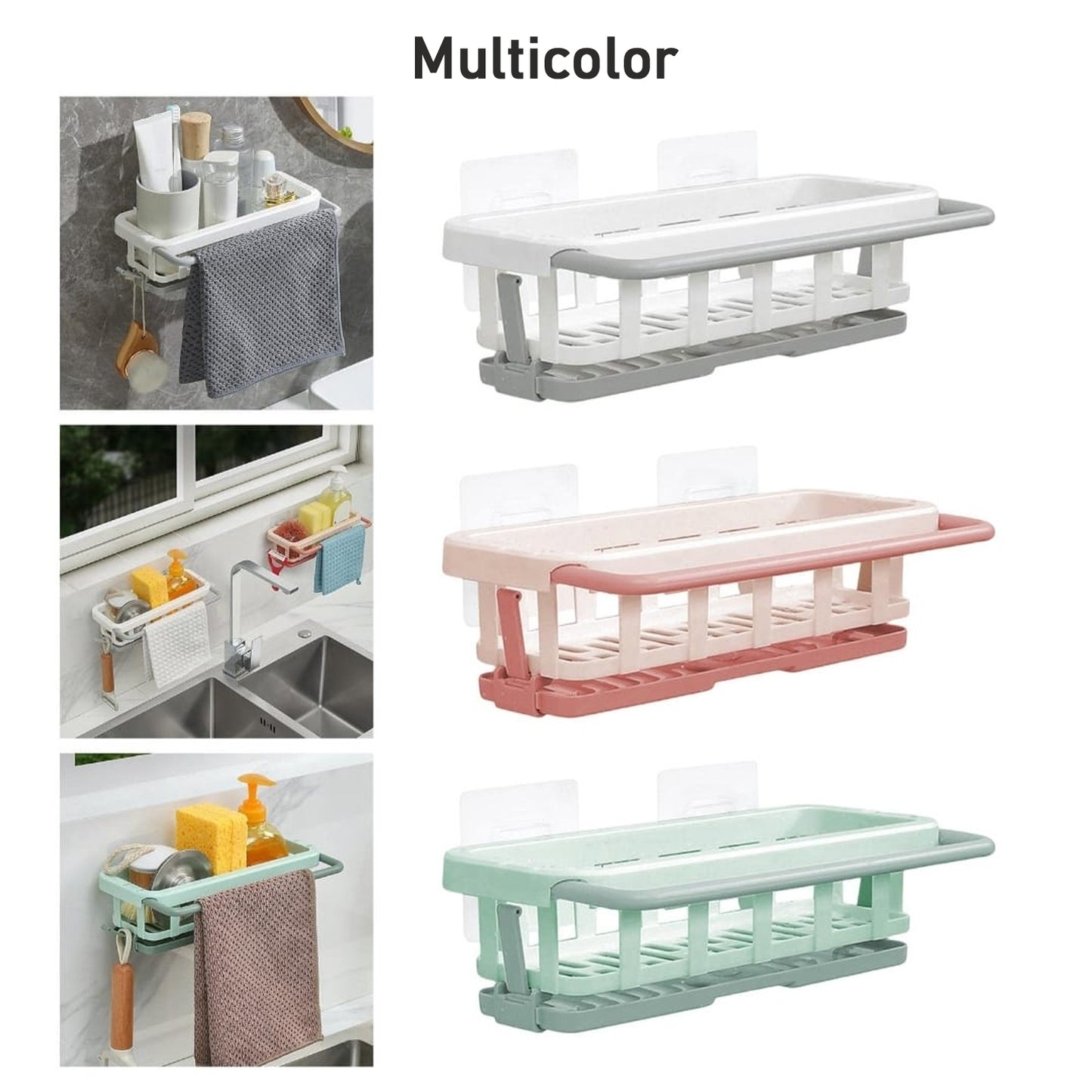 Multipurpose Hanging Drain Rack & Sponge Holder for Kitchen Sink