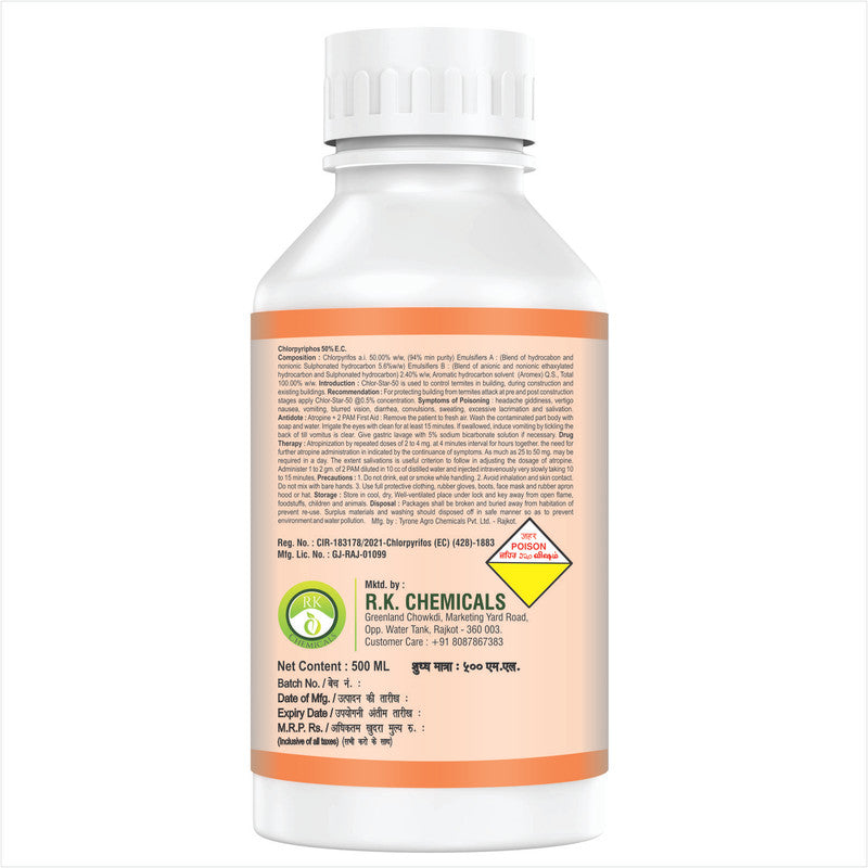 AgriVenture CHLORPY ( Chlorpyrifos 50% EC) Contact And Stomach Action Insecticide(500 Gm,1000Gm)