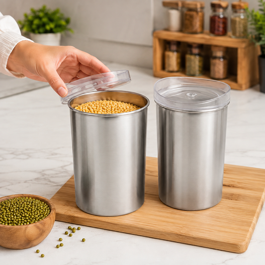 Stainless Steel Airtight Containers – 2 Pc Set (500ml Each) | Konvex