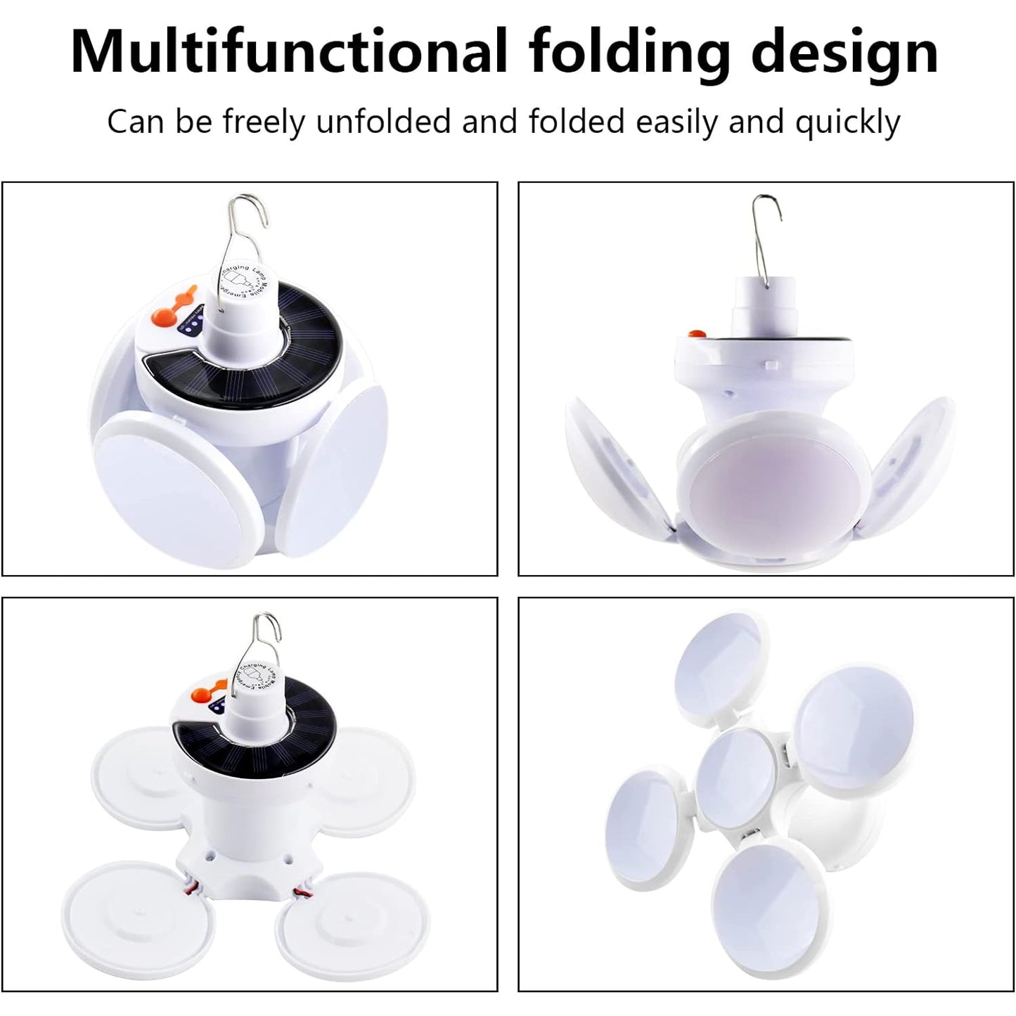 12590 સોલર મલ્ટી-ફંક્શનલ ઇમરજન્સી એલઇડી લાઇટ બલ્બ સાથે યુએસબી ચાર્જિંગ, એલઇડી કેમ્પિંગ લેમ્પ, કેમ્પિંગ લેમ્પ, યુએસબી રિચાર્જેબલ, 5 બ્રાઇટનેસ લાઇટ મોડ્સ, ફોલ્ડેબલ કેમ્પિંગ લાઇટ, SOS IP65 વોટરપ્રૂફ કેમ્પિંગ લાઇટ, બ્લેકઆઉટ ઇમરજન્સી સાધનો, કેમ્પિંગ ગેજેટ્સ