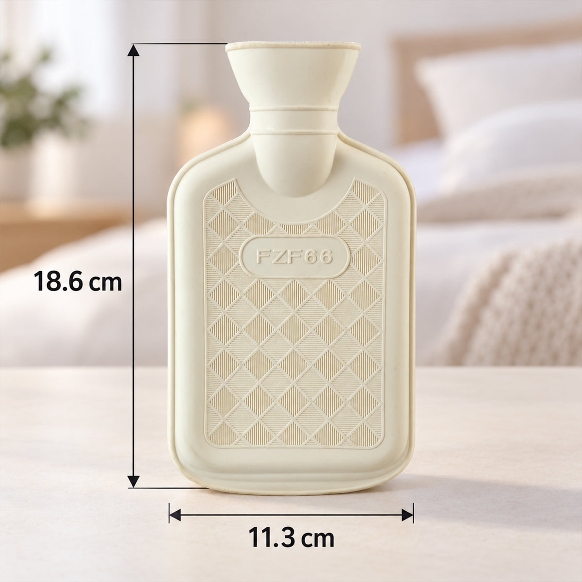 Rubber Hot Water Bag with Diamond Texture and Removable Screw Cap (1 Pc)