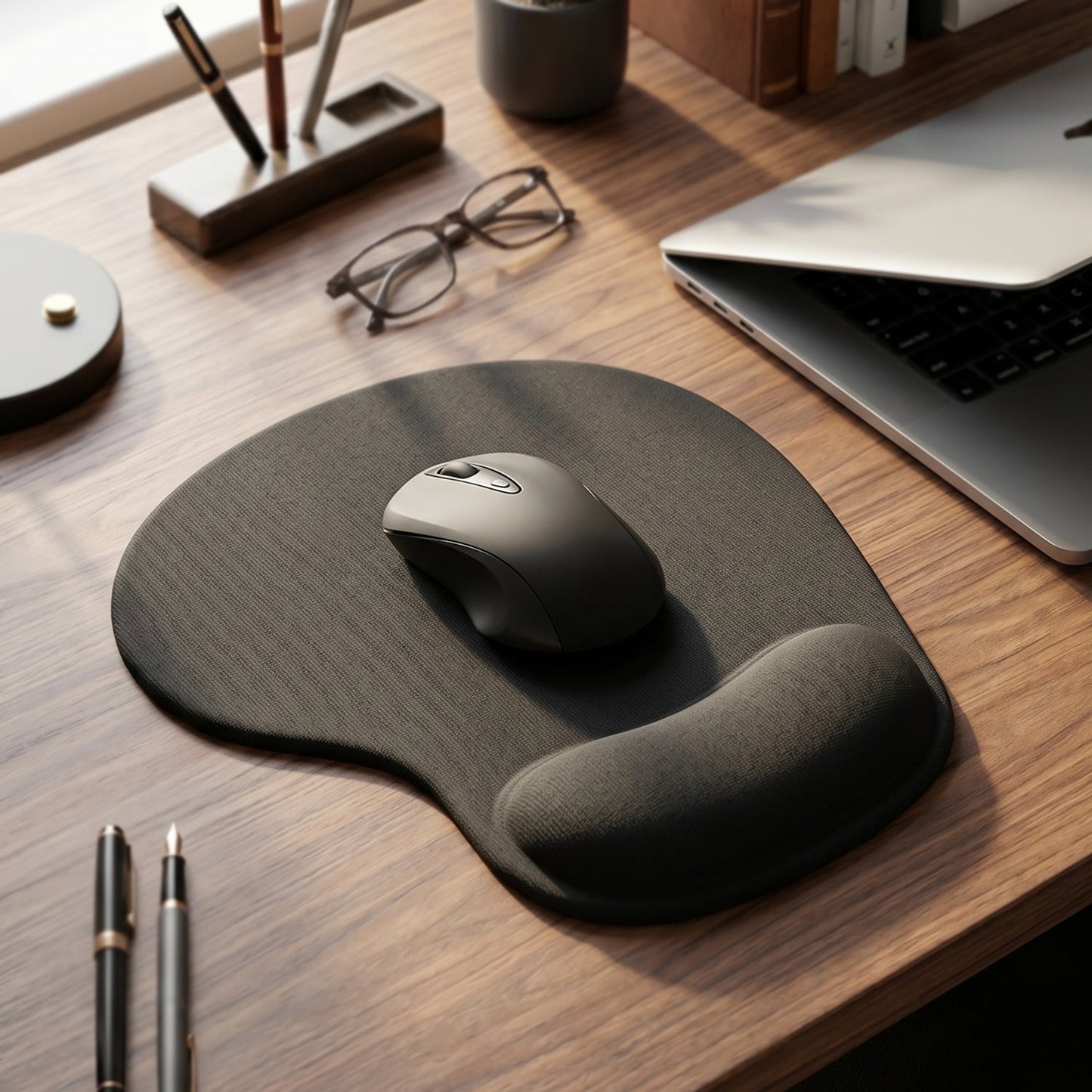 Ergonomic Gaming Mouse Pad with Gel Wrist Rest Support Non Slip Base (1 Pc)