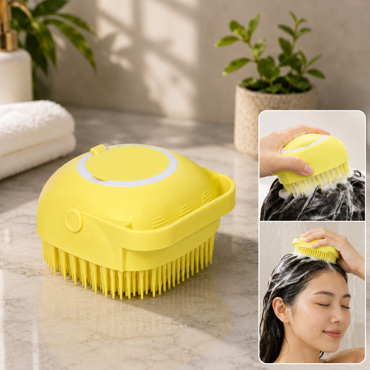 Silicone Bath Brush – Built-in Shampoo Dispenser | VelvaBloom
