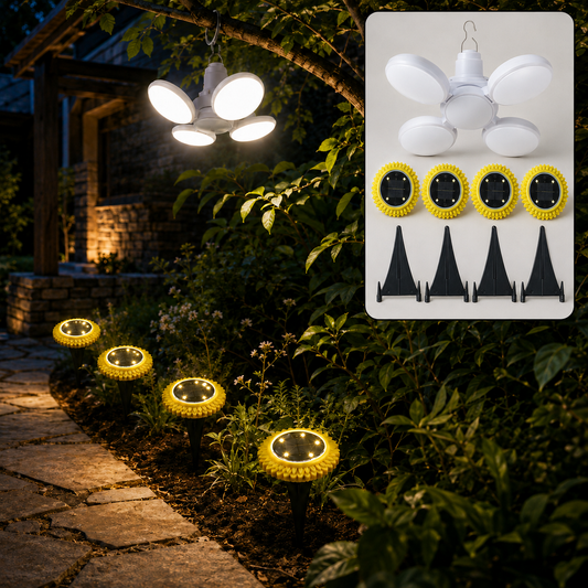 Solar Garden LED Ground Lights – Decorative 2 Pc Set