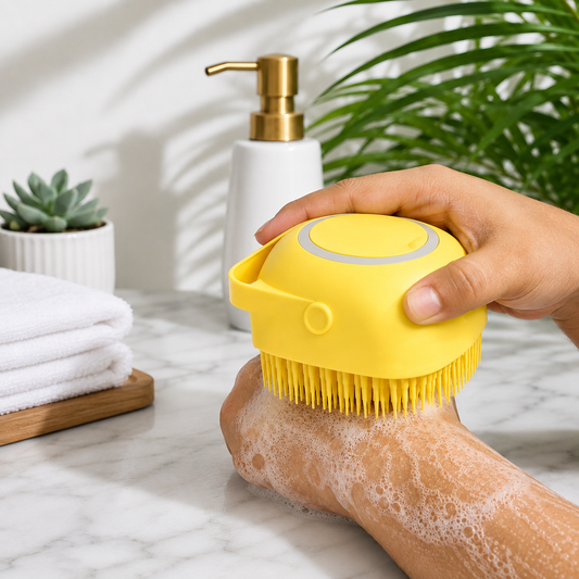 Silicone Bath Brush – Massage & Shampoo Dispenser for Shower | VelvaBloom