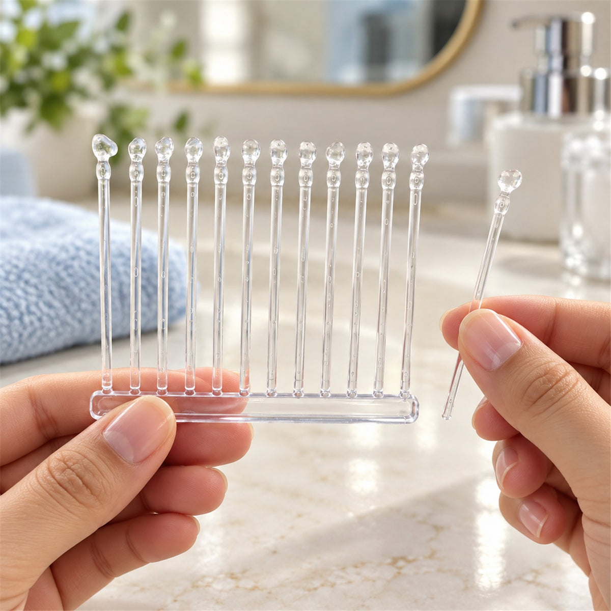 Clear silicone ear cleaning sticks with compact holder 24 piece set 03