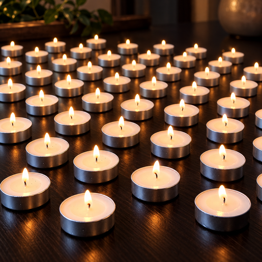 Smokeless Tealight Candles – 50 Pcs Set for Diwali | Indo Glow