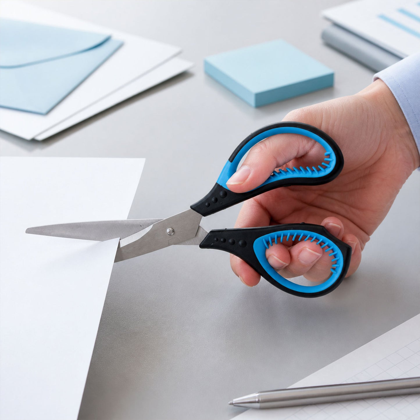 Soft Grip 8.25 Inch Stainless Steel Scissors for Office, Home, Craft & Paper Cutting
