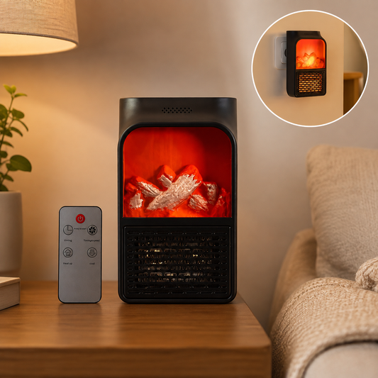 Electric Fireplace Heater – Realistic LED Flame | Deodap