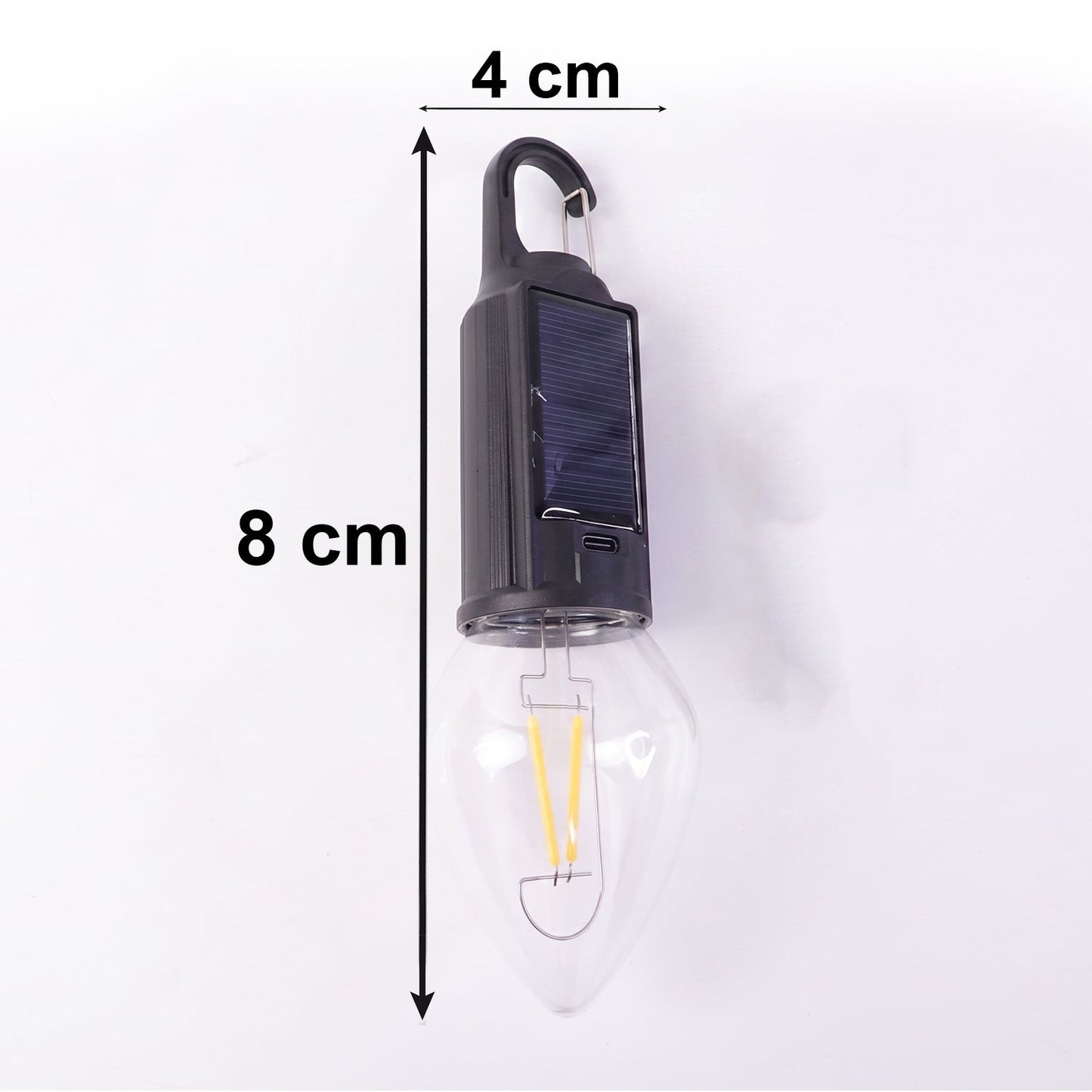 14141 solar rechargeable camping lamp white background