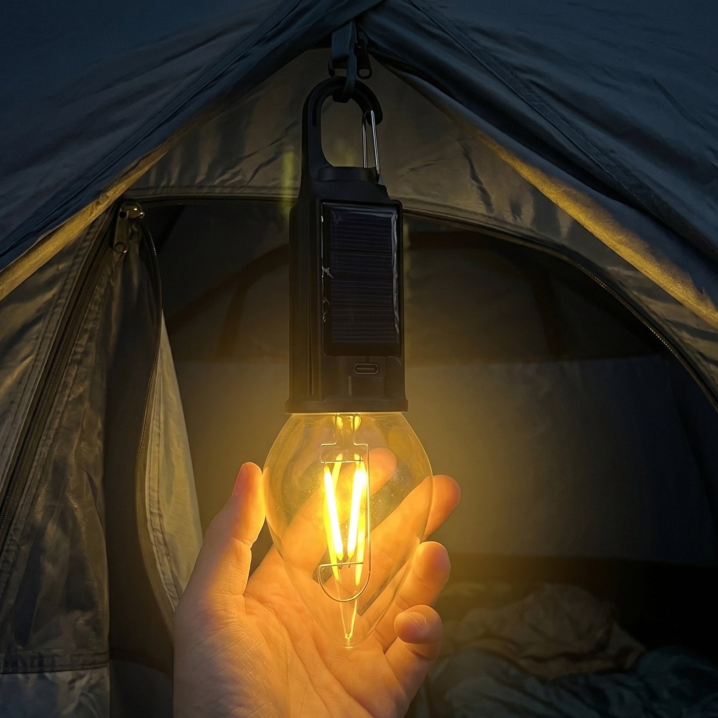 14141 solar rechargeable camping lamp live