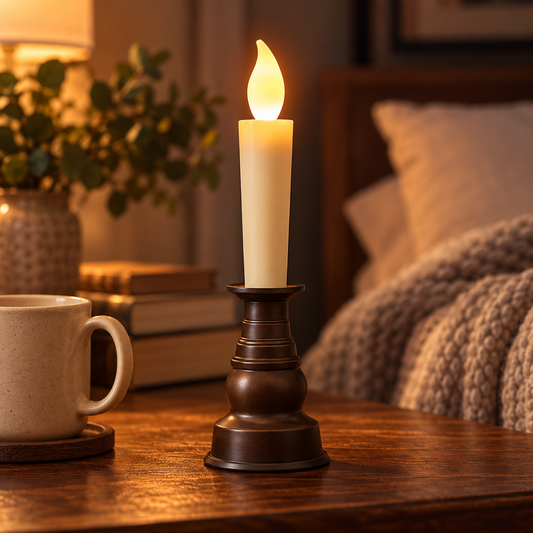 LED Flameless Candle with Holder – Elegant Flickering Light — 14544_led_flameless_candle_with_holder showcase image