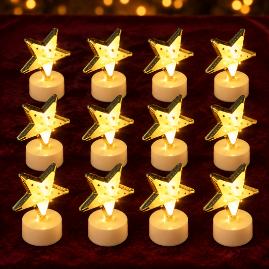 14563 decor star flameless candles 12pc