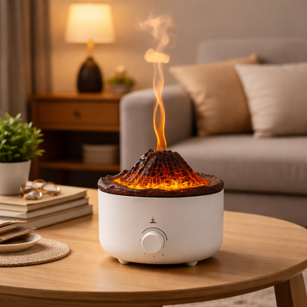 Flame Effect Ultrasonic Humidifier Volcano Aroma Diffuser