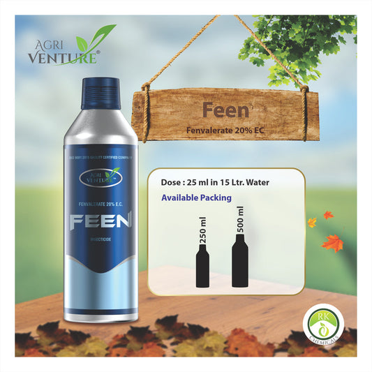 Agriventure FEEN (Fenvalerate 20% EC), Recomended For Diamondback Moth, American Bollworm, Aphids(500 Ml)