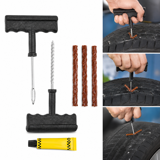 Tubeless Tyre Puncture Repair Kit – Complete Set for Cars & Bikes | RaceVault